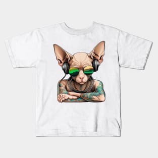 Dj Sphynx Cat Kids T-Shirt